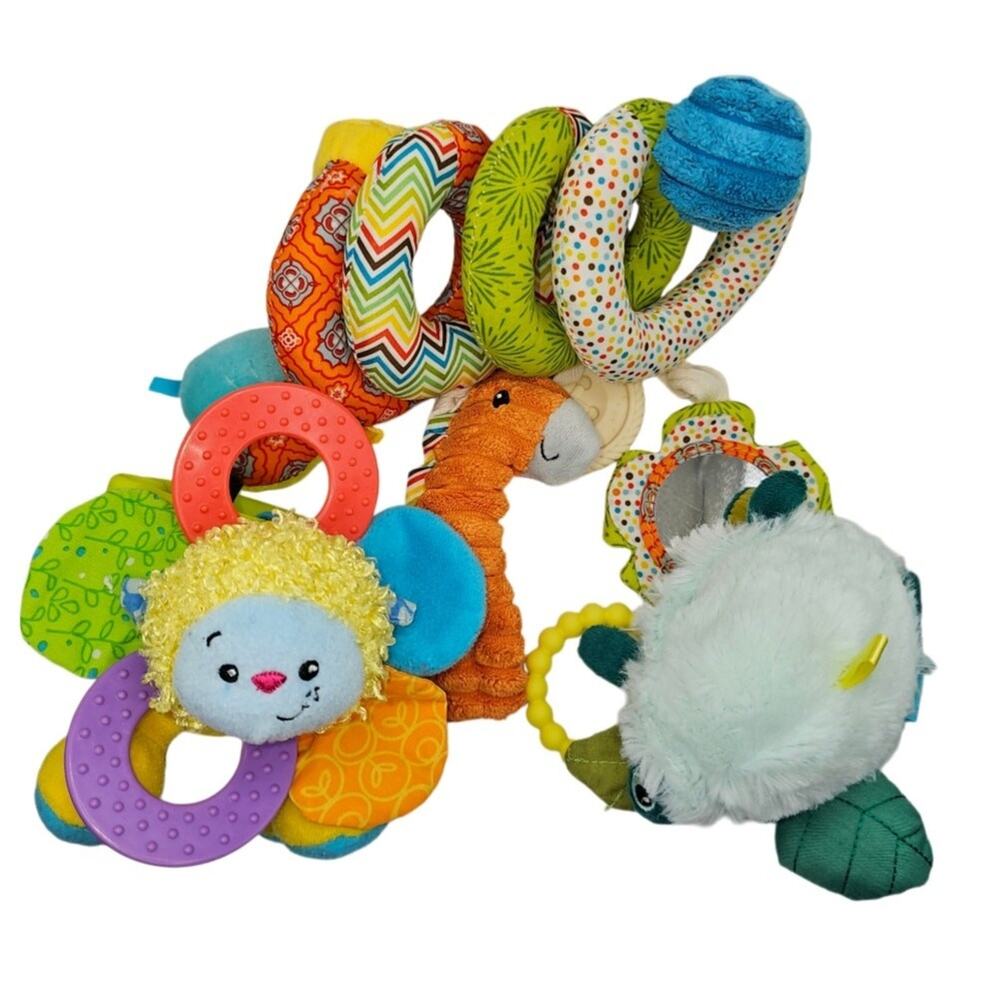 Baby Toy Bundle Sensory Activity Turtle Lamb Spiral Infantino Manhattan Toy